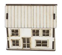 NOLITOY Beige Wooden House Craft Kit Miniature Christmas Village House Model for Architectural Dioramas Tabletop Ornament Realistic Detailing Wood for Sandbox Scenes and Micro Gardens