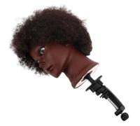 NOLITOY Black Mannequin Head with Real Hair for Hair Styling and Knot-free Practice, Includes Table Clamp, for Barber Training and Hairdresser Students