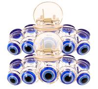 NOLITOY Blue Evil Eyes Large 8cm Jaw Hair Claw Clips 2pcs Decorative Five-eye Hair Accessories for Thick Strong Hold Clips for Women
