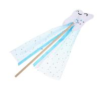 NOLITOY Blue Teeth Fairy Wand with Ribbon for Lightweight Stage Performance Prop Novelty Costume Accessory for Parties and Cosplay Portable Stick for Boys