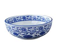 NOLITOY Blue White Porcelain Ceramic Bowl Chinese Style Kitchen Bowl for Rice Noodles Soup Salad Cereal Serving Smooth Finish for Home and Restaurant Use