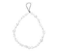 NOLITOY Bohemian Style 8mm Imitation Pearl Beaded Crystal Phone Lanyard Wrist Strap, Smartphone Chain with Faceted Beads for Phone Decoration and Anti-lost Use