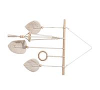 NOLITOY Bow Holder Displaying Girl's Synthesis Bows Hair for Material and Bohemian Macrame Hanging Ornament Beige Clips, Rustic Storage Organiser Wall for Apartment and Dormitory