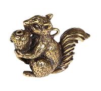 NOLITOY Brass Squirrel Incense Stick Holder Desk Decor Cute Squirrel Figurine Keychain Charm for Indoor Tabletop Display
