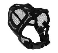NOLITOY Breathable Soft Mesh Dog Muzzle for Short Snout Breeds Adjustable Bulldog Mouth Cover for French Bulldogs and Small Dogs Anti-biting Barking and Eating Control with Reflective
