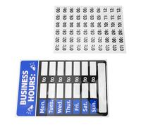 NOLITOY Business Hours Sign Adhesive Changeable Store Opening Hours for Door Office Door Signs with Sun Protection and Erasable Surface