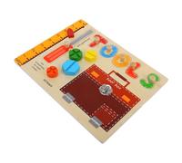 NOLITOY Busy Board Wooden Educational for Cognitive Development Montessori Activity Board with Design Interactive Learning Plaything for Home Classroom and Travel Use