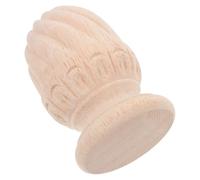 NOLITOY Carved Sculpture Decorative Wood Finial Wooden Column Finials Khaki Solid Wood Pineapple Shape European Style Unfinished Surface Versatile Application for DIY Projects Home Decor
