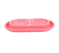 NOLITOY Cat Food Bowls Double Dish Anti-ant Design Small Size Pink Plastic Pet Feeding Station for Cats Kittens and Small Dogs