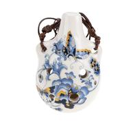 NOLITOY Ceramic Alto Ocarina Portable Beginner Instrument with Retro Design Uniform Gentle Sound Comfortable Hand Feel Craftsmanship Easy to Learn Musical for Music Lovers