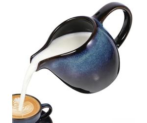 NOLITOY Ceramic Milk Cup Mini Coffee Dispenser Syrup Jug Milk Jug Small Blue Milk Jug Coffee Creamer Coffee Cups Dark Blue Milk Jug Oat Milk Jug Serving ABS