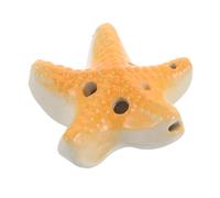 NOLITOY Ceramic Ocean Star Ocarina in C Key for Beginners Musical Flute with Bright Orange Glaze Easy Finger Placement Inspiring Fun Learning for Students