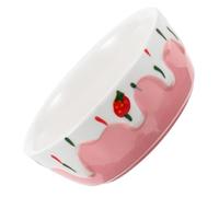 NOLITOY Ceramic Pet Food Bowl for Hamsters Small Animals Durable Versatile Design for Food and Water Cute Strawberry Pattern for Guinea Pigs Rabbits and More