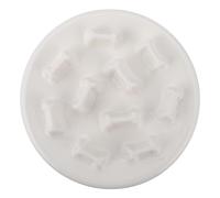 NOLITOY Ceramic Slow Feeder Pet Bowl for Dogs and Cats Anti-choke Design to Prevent Indigestion and Obesity Non-slip White Bone-shaped Feeding Dish for Healthy Eating Habits and Fun