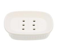 NOLITOY Ceramic Soap Dish Holder Double-layer Self-draining Soap Tray for Bathroom and Kitchen White Nordic Style with Flat Bottom for Quick Drying and Multi-use Storage