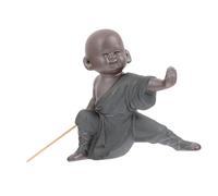 NOLITOY Ceramic Tea Pet Little Monk Ornament Purple Sand Handicraft Tearoom Adornment for Home Office Decor Buddha Tray Decoration