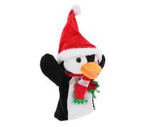 NOLITOY Christmas Penguin Hand Puppet Soft Plush Interactive Finger Puppet and Adults Holiday Storytelling Role Play for Family Fun and Educational Games