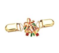NOLITOY Christmas Sweater Scarf Clip 2 Pack Retro Golden Alloy Rhinestone Christmas Theme Design Clip on Take off Easy to Open Brooch and Formal Events