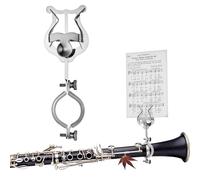 NOLITOY Clarinet Music Sheet Clip 6.29X2.04X0.59In Silver Iron Metal Clip Versatile Size Secure Hold Clarinet Lyre Holder for Instrument Playing