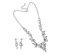 NOLITOY Classic Pearl Necklace Set with Dazzling Rhinestone Bracelet and Pendant for Wedding Lightweight Bridal Accessories for Brides and Formal Events Elegant Jewelry for Women