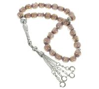 NOLITOY Classic Purple Glass Muslim Prayer Beads Bracelet Lightweight Portable Tasbih Rosary Chain for Pilgrimage Worship and Religious