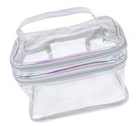 NOLITOY Clear Makeup Bag Organizer Large Capacity Portable Cosmetic Carrier with Handle Toiletry Storage for Travel Daily Use Stylish Easy to Clean