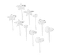 NOLITOY Clear Resin Ear Studs Invisible Earring Backs for Women Comfortable Fit Multiple Styles Piercing Retainers Flat Findings DIY Ear Jewelry