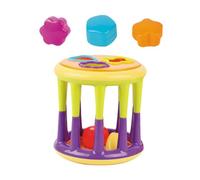 NOLITOY Cognitive Building Blocks Natural Material Gripping Dumbbell Rattle Geometrical Assemble for Hand-Eye Coordination and Sensory Development