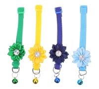 NOLITOY Collar and Bell with 4pcs Cat Adjustable Flower Pet for, Decorative Pvc Pp Material Cute and Functional Neck Ornament Dog Suitable for Parties and Events
