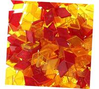 NOLITOY Colored Glass Mosaic Tiles for DIY Crafts Small Shape Smooth Surface Wear-Resistant Decorative Tiles for Photo Frames Lamps Flowerpots Home and Event Decor Mixed Red Orange Yellow