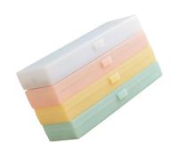 NOLITOY Colored Pencil Box Set for Students - 4 Pieces Frosted Plastic Pencil Cases in White, Pink, Green, Yellow - Medium Size Pen Storage Organizer for School and Art Supplies