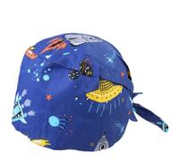 NOLITOY Comfortable Printed Pattern Cotton Operation Cap for Dentists and Practitioners, Colourfast Blue Beauty Salon Headgear Suitable for Professional Use