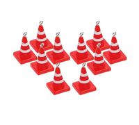 NOLITOY Cone Barrier Deformation for Shape, Resistant Projects to 10pcs Red Resin Mini Traffic Road Charms 3d and Keychains, for Craft Enthusiasts and Jewelry Making