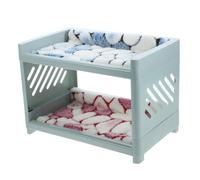 NOLITOY Convenient Hamster Hideout Bed with Removable Blanket Small Pet Cage Accessory for Rabbits Chinchillas Guinea Pigs and Hedgehogs Nordic Blue Design for Cozy Sleep and Random Color