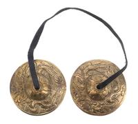 NOLITOY Copper Finger Cymbals Pair Small Brass Hand Percussion Instrument Mini Zills with Bands for Yoga, Children’s Rhythm, and Spiritual Bell Use in Dance Or Meditation