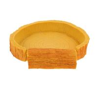 NOLITOY Creative Bark Pattern Reptile Water Bowl for Lizards and Horned Frogs Natural Color Feeding Basin for Safe Drinking and Eating Suitable for All Reptile Pets