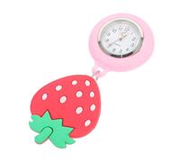 NOLITOY Creative Cartoon Pocket Watch for Nurses and Doctors with Stretchable Silicon Band and Large Dial, Lovely Strawberry Shape Design for Healthcare Professionals