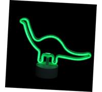 NOLITOY Creative Dinosaur LED Neon Lamp Night Light with Sturdy Base Neon Sign for Bedroom Party Decoration Battery Powered Desktop Lighting for Boys