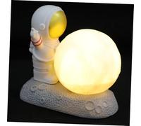 NOLITOY Creative Nordic Style Astronaut Moon Bedside Night Light for Bedroom Warm Soft Lighting Compact Tabletop Ornament Eye-Friendly Lamp for Home and Dormitory Decor