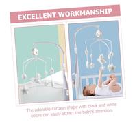 NOLITOY Crib Mobile with Musical Bell Hanging for Nursery Decor Safe Educational Sensory Plaything for Newborns Rotating Cot Mobile to Develop Hearing and Hand-Eye Coordination