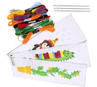 NOLITOY Cross Bookmark Kit Not Easy to Fade 3 Sets for Enthusiasts with Polyester Material, and Practical Design, Excellent Production Technology Embroidery Sewing