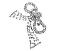 NOLITOY Crystal Bowknot Brooch with Tassels Multipurpose Shoe Clips Charms Lapel Pin Vintage Rhinestone Detachable Accessories for Bags Dresses Wedding Elegant Decorative Pins for Women