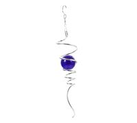 NOLITOY Crystal Glass Spiral Tail Hanging Ornament Blue Wind Spiral Tail Decoration for Garden Patio Balcony Outdoor Use Relaxing Gazing Ball Gift for Birthday Christmas Valentine Day