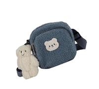 NOLITOY Cute Bear Lamb Wool Crossbody Bag for Women Soft Fluffy Shoulder Bag Chic Winter Storage Purse with Cartoon Design for Friends