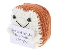 NOLITOY Cute Crochet Toast Doll Small Woolen Yarn Handmade Toast Decoration for Parties Holidays and Adorable Novelty for Cheerful Decor