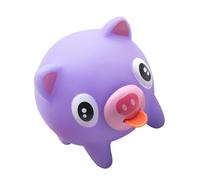 NOLITOY Cute Purple Pig Squeak with Tongue Stress Relief Animal Doll for Soft Flexible Sensory Decompression Portable Anxiety Squeeze Plaything