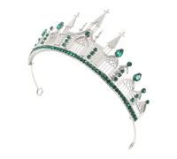 NOLITOY Dark-style Crown Headdress Gothic Queen Tiara Alloy Headpiece Crystal Crown for Wedding Bridal Prom Cosplay Pageant Party Photo Prop