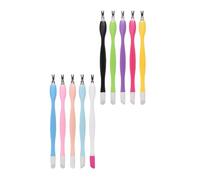 NOLITOY Dead Skin Forks 15Pcs Double Head Cuticle Peeler Scrapers for Professional Nail Care Manicure and Pedicure Tools Plastic Handles Random Colour