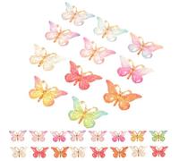 NOLITOY Decorative Butterfly Charms with Unique Design and Not Easy to Deform 50 Pcs Plastic and Resin Material, Butterfly Shape Random Color for DIY Jewelry Making and Wedding Decor