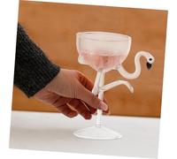 NOLITOY Decorative Flamingo Wine Goblet Transparent Glass Cocktail Cup Reusable Elegant Barware for Wedding Christmas Party Wine Lovers Gift